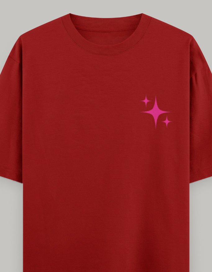Main Character Vibes Oversized T-Shirt t-shirt oversized fit cotton fabric heavyweight fabric graphic print printed design detail view by HAViT Apparel