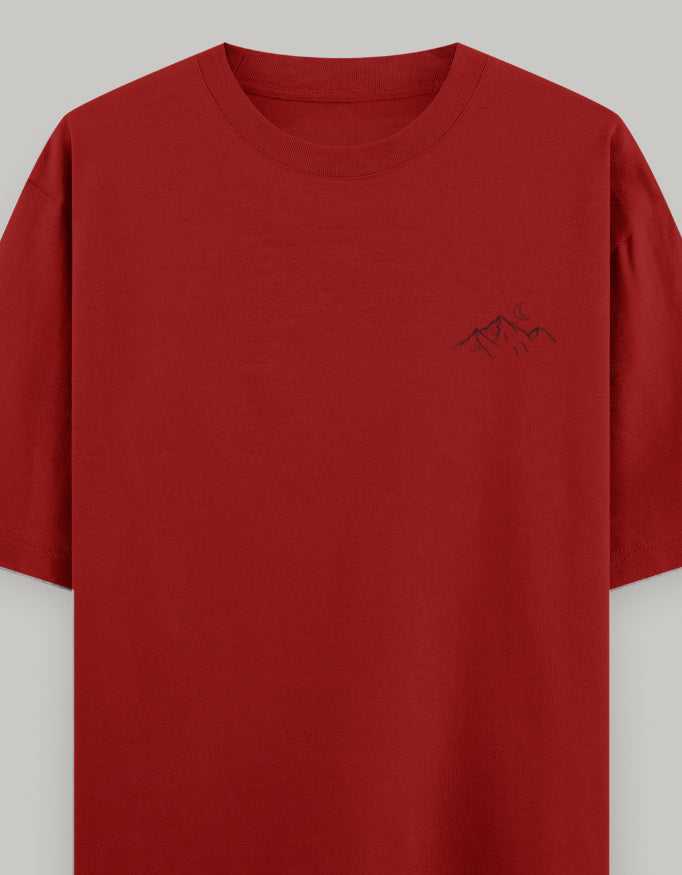 Nature Balance Oversized Women’s T-Shirt t-shirt oversized fit cotton fabric heavyweight fabric printed design detail view by HAViT Apparel