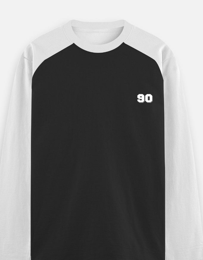 90 Old-School Raglan T-Shirt cotton fabric heavyweight fabric detail view by HAViT Apparel