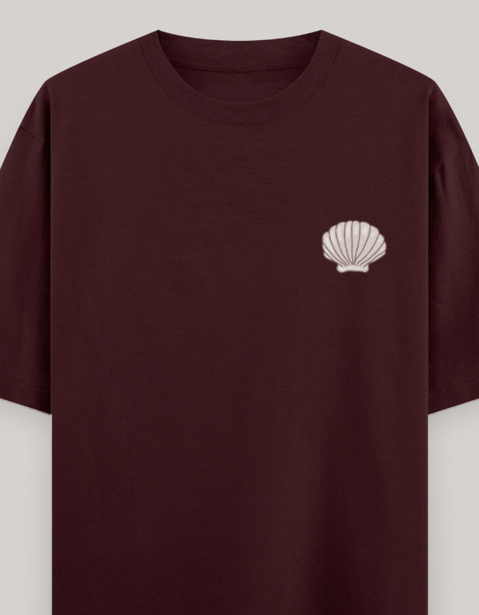 Coastal Mood Oversized Cotton T-Shirt t-shirt oversized fit cotton fabric heavyweight fabric printed design detail view by HAViT Apparel