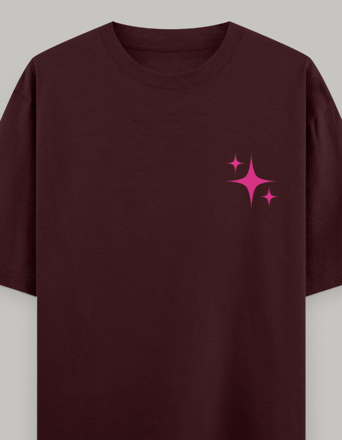 Main Character Vibes Oversized T-Shirt t-shirt oversized fit cotton fabric heavyweight fabric graphic print printed design detail view by HAViT Apparel
