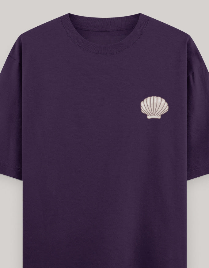 Coastal Mood Oversized Cotton T-Shirt t-shirt oversized fit cotton fabric heavyweight fabric printed design detail view by HAViT Apparel