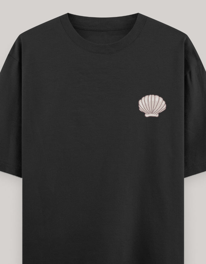 Coastal Mood Oversized Cotton T-Shirt t-shirt oversized fit cotton fabric heavyweight fabric printed design detail view by HAViT Apparel