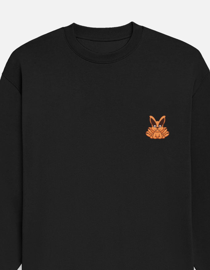 Anime Oversized Sweatshirt oversized fit cotton fabric heavyweight fabric detail view by HAViT Apparel