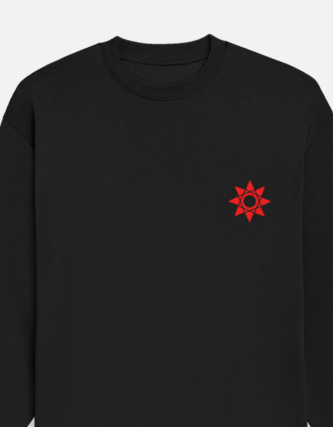 Anime Oversized Sweatshirt oversized fit cotton fabric heavyweight fabric detail view by HAViT Apparel