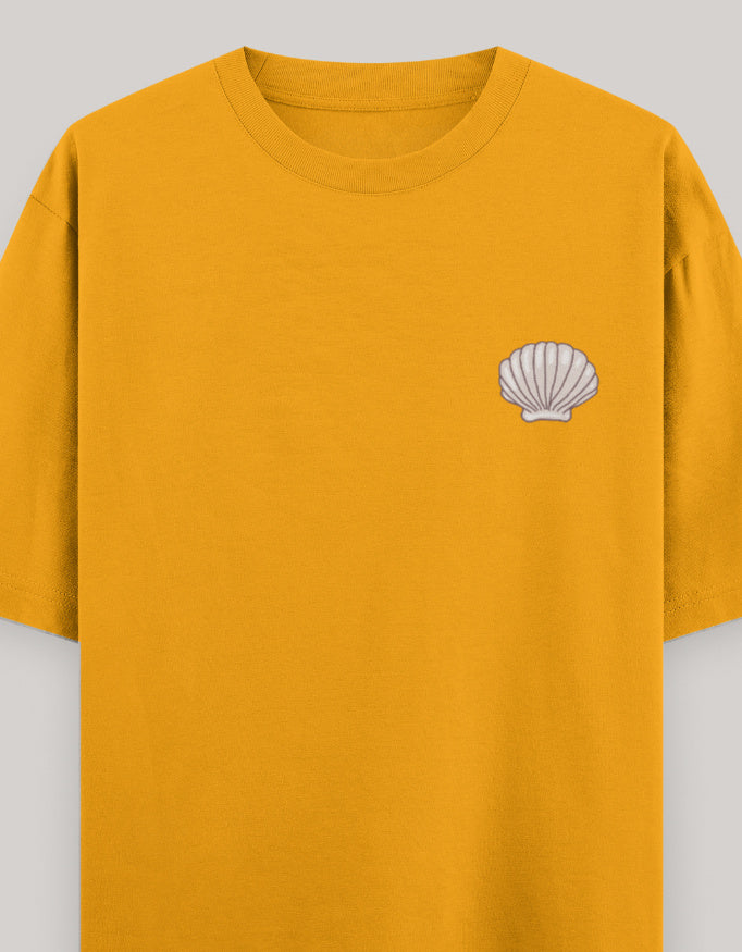Coastal Mood Oversized Cotton T-Shirt t-shirt oversized fit cotton fabric heavyweight fabric printed design detail view by HAViT Apparel