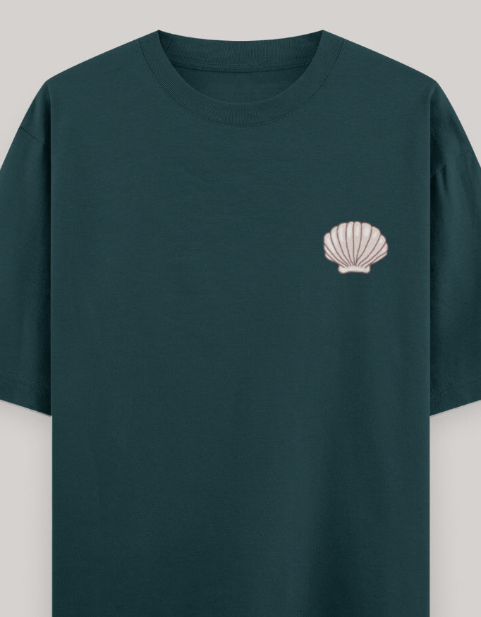 Coastal Mood Oversized Cotton T-Shirt t-shirt oversized fit cotton fabric heavyweight fabric printed design detail view by HAViT Apparel