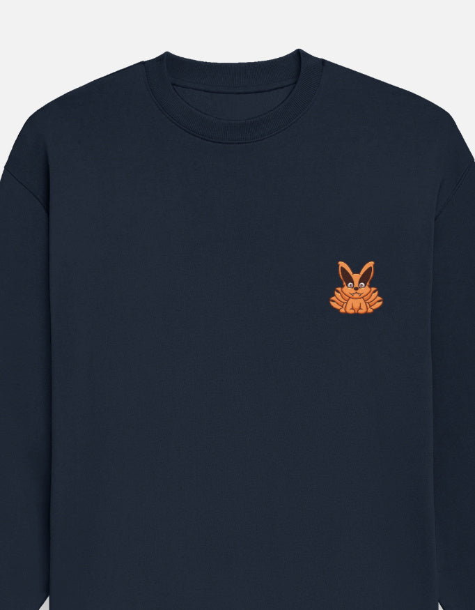 Anime Oversized Sweatshirt oversized fit cotton fabric heavyweight fabric detail view by HAViT Apparel