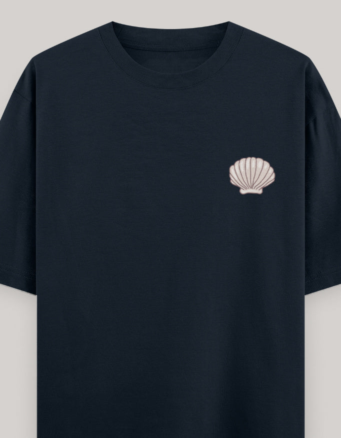 Coastal Mood Oversized Cotton T-Shirt t-shirt oversized fit cotton fabric heavyweight fabric printed design detail view by HAViT Apparel