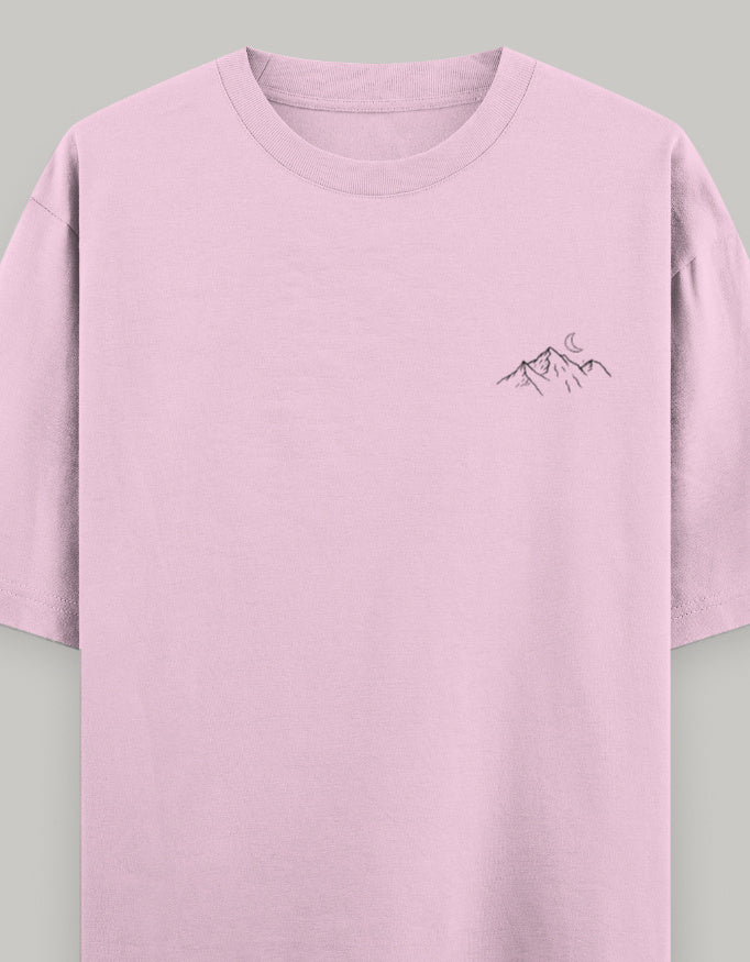 Nature Balance Oversized Women’s T-Shirt t-shirt oversized fit cotton fabric heavyweight fabric printed design detail view by HAViT Apparel