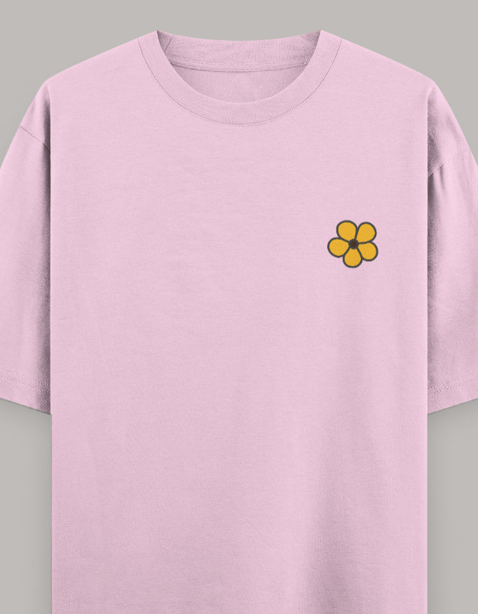 Believe in You Floral Oversized Tee t-shirt oversized fit cotton fabric heavyweight fabric printed design detail view by HAViT Apparel