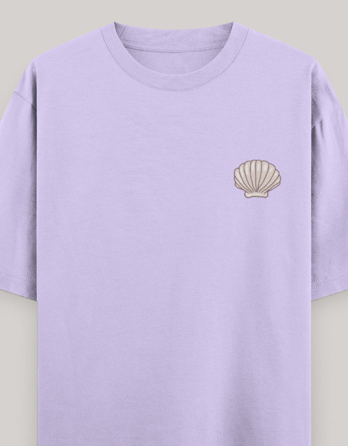 Coastal Mood Oversized Cotton T-Shirt t-shirt oversized fit cotton fabric heavyweight fabric printed design detail view by HAViT Apparel