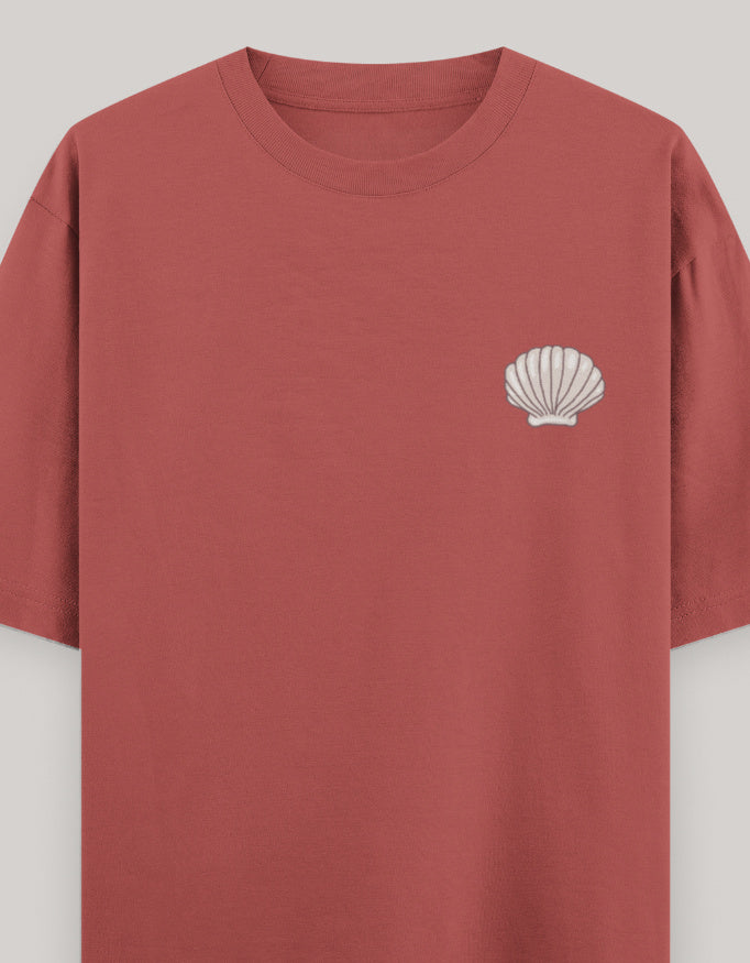 Coastal Mood Oversized Cotton T-Shirt t-shirt oversized fit cotton fabric heavyweight fabric printed design detail view by HAViT Apparel