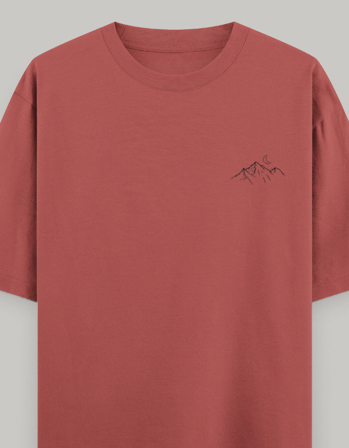 Nature Balance Oversized Women’s T-Shirt t-shirt oversized fit cotton fabric heavyweight fabric printed design detail view by HAViT Apparel
