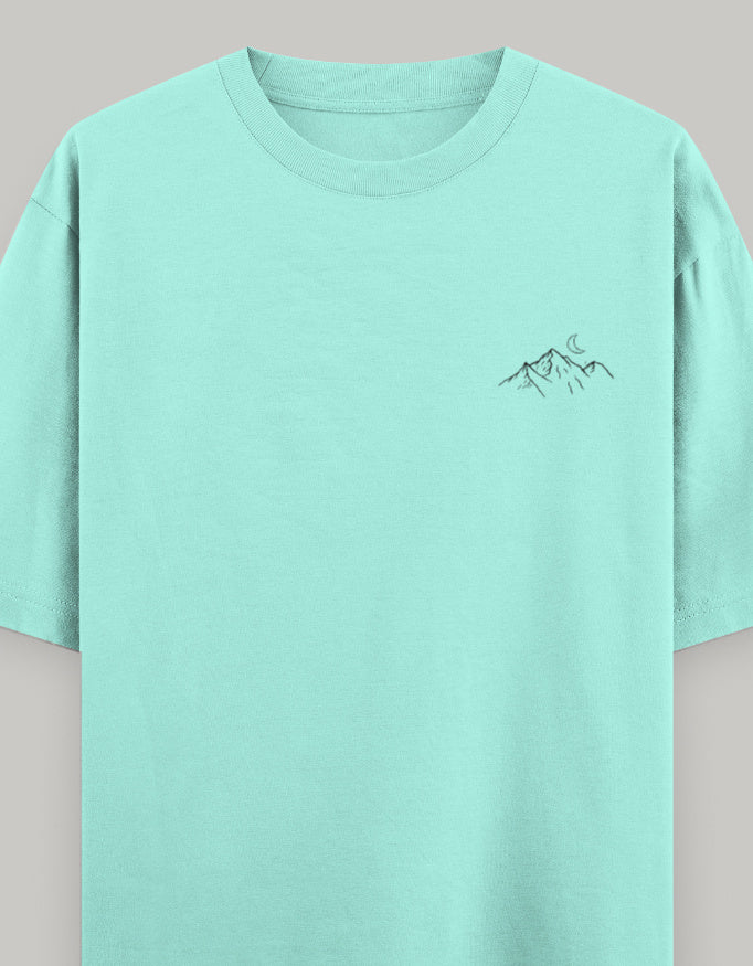 Nature Balance Oversized Women’s T-Shirt t-shirt oversized fit cotton fabric heavyweight fabric printed design detail view by HAViT Apparel