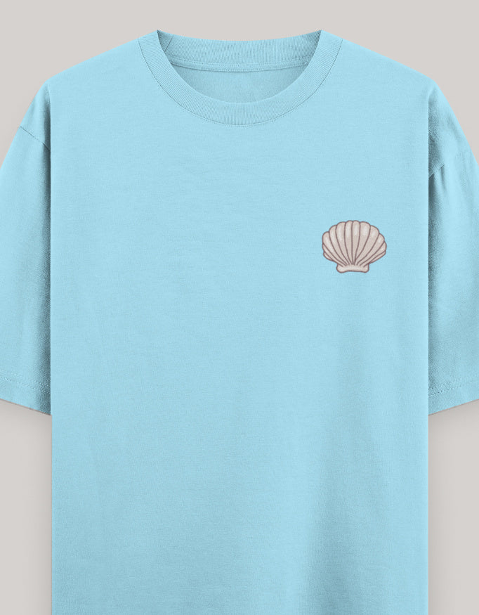 Coastal Mood Oversized Cotton T-Shirt t-shirt oversized fit cotton fabric heavyweight fabric printed design detail view by HAViT Apparel