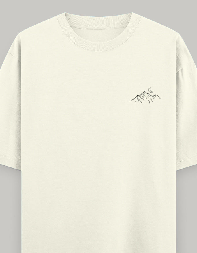 Nature Balance Oversized Women’s T-Shirt t-shirt oversized fit cotton fabric heavyweight fabric printed design detail view by HAViT Apparel
