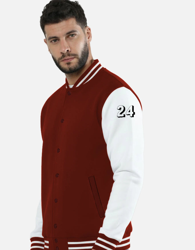 Urban Crew Streetwear Varsity Jacket jacket cotton fabric heavyweight fabric detail view by HAViT Apparel