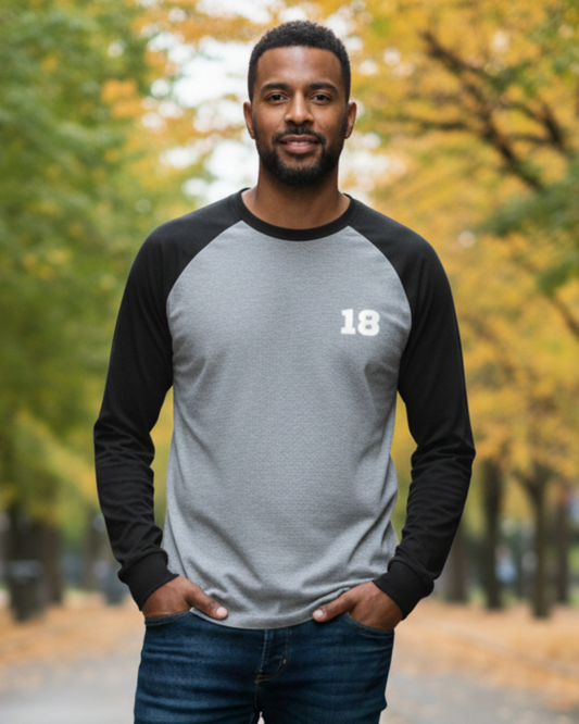 18 League Raglan T-Shirt cotton fabric heavyweight fabric detail view by HAViT Apparel