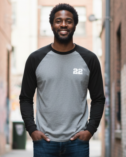 22 Elite Raglan Edition T-Shirt cotton fabric heavyweight fabric detail view by HAViT Apparel