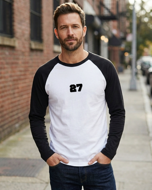 27 Raglan Street Fit T-Shirt cotton fabric heavyweight fabric detail view by HAViT Apparel