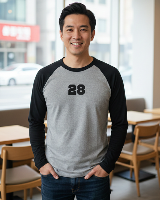 28 Raglan Classic T-Shirt cotton fabric heavyweight fabric detail view by HAViT Apparel