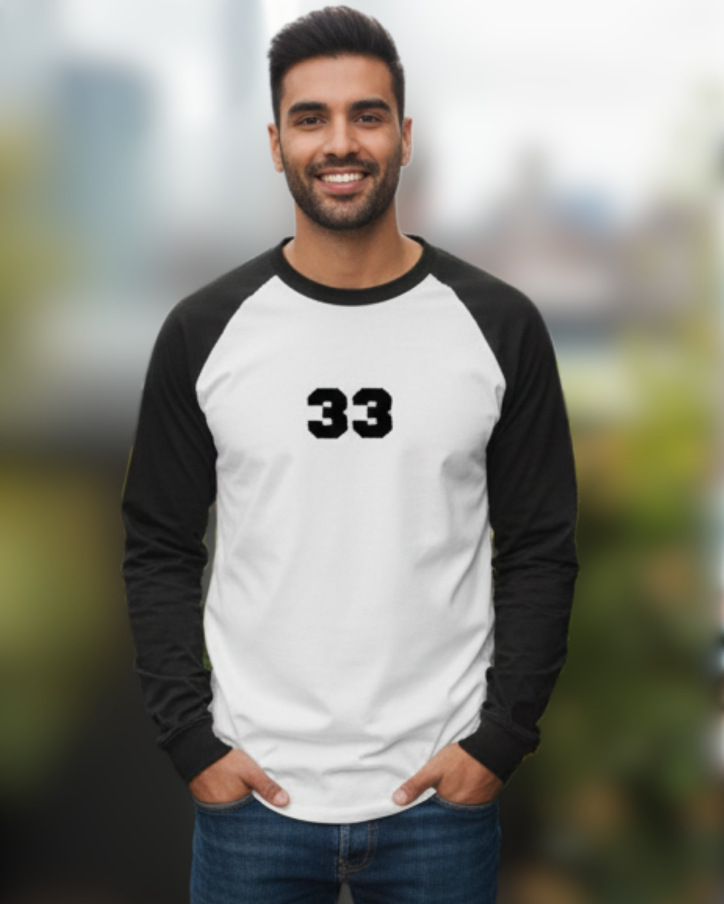 33 Raglan Batch T-Shirt cotton fabric heavyweight fabric detail view by HAViT Apparel