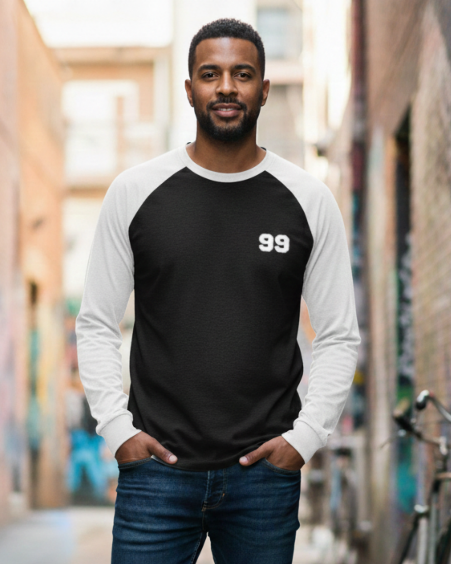 Raglan 99 Classic Series T-Shirt cotton fabric heavyweight fabric detail view by HAViT Apparel