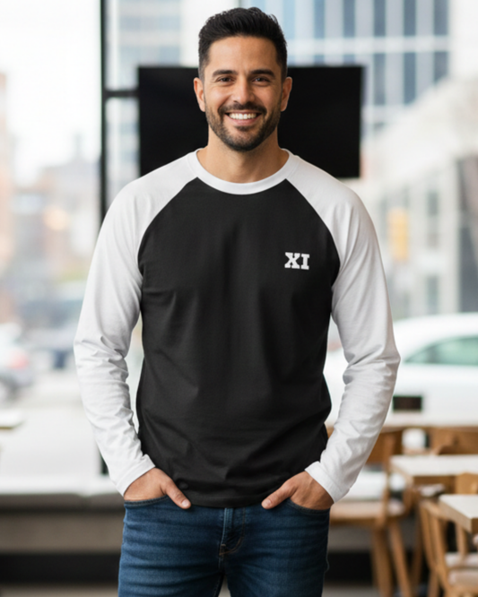 Prime XI Raglan T-Shirt cotton fabric heavyweight fabric detail view by HAViT Apparel