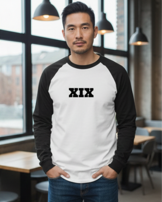 XIX Raglan Roman Fit T-Shirt cotton fabric heavyweight fabric detail view by HAViT Apparel