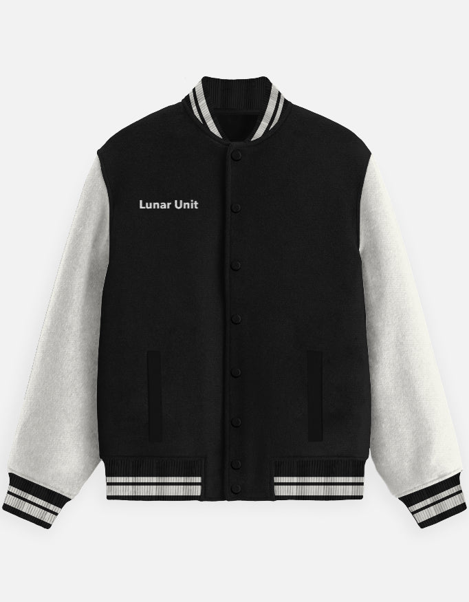 Space Edition Varsity Jacket – Astro Club jacket cotton fabric heavyweight fabric graphic print detail view by HAViT Apparel