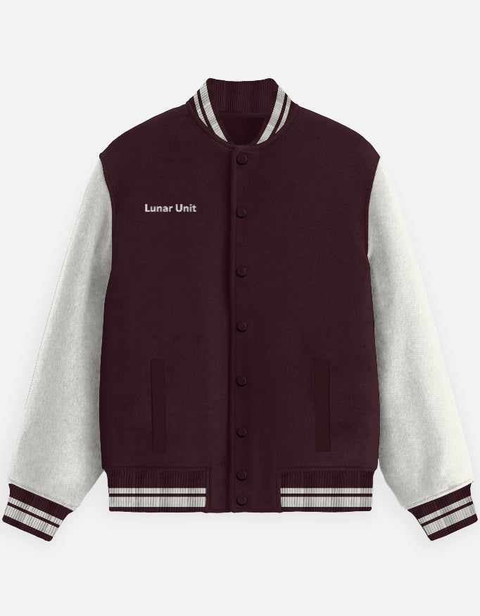 Space Edition Varsity Jacket – Astro Club jacket cotton fabric heavyweight fabric graphic print detail view by HAViT Apparel