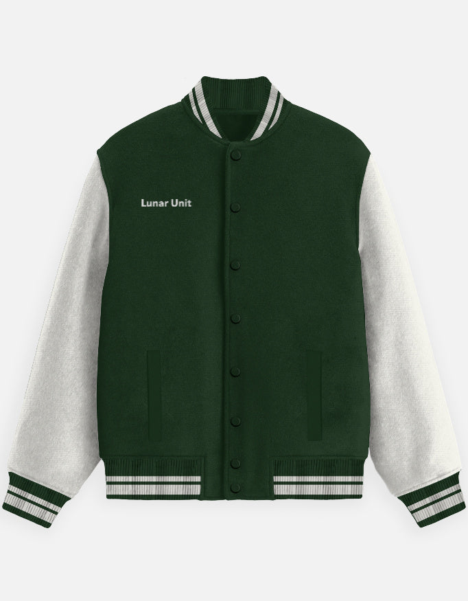 Space Edition Varsity Jacket – Astro Club jacket cotton fabric heavyweight fabric graphic print detail view by HAViT Apparel