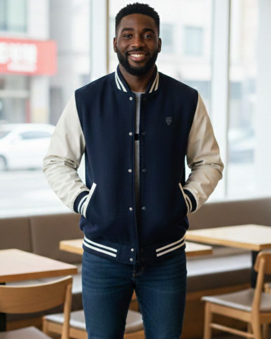 HAViT Signature Varsity Jacket jacket cotton fabric heavyweight fabric detail view by HAViT Apparel