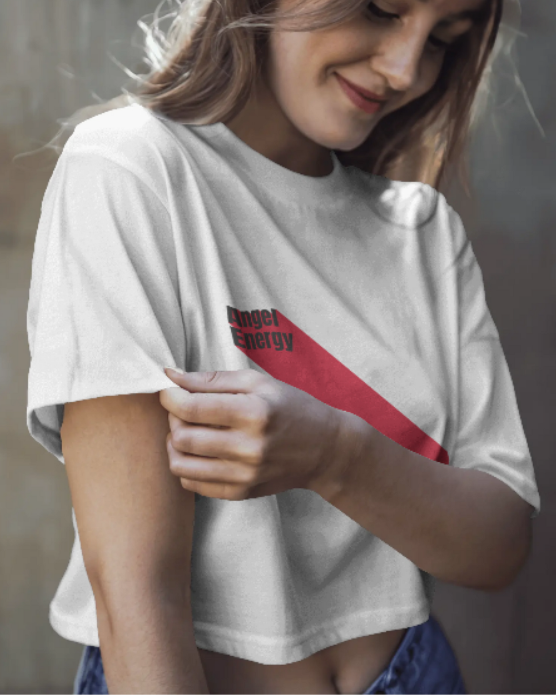 Angel Energy Crop Top cotton fabric heavyweight fabric detail view by HAViT Apparel