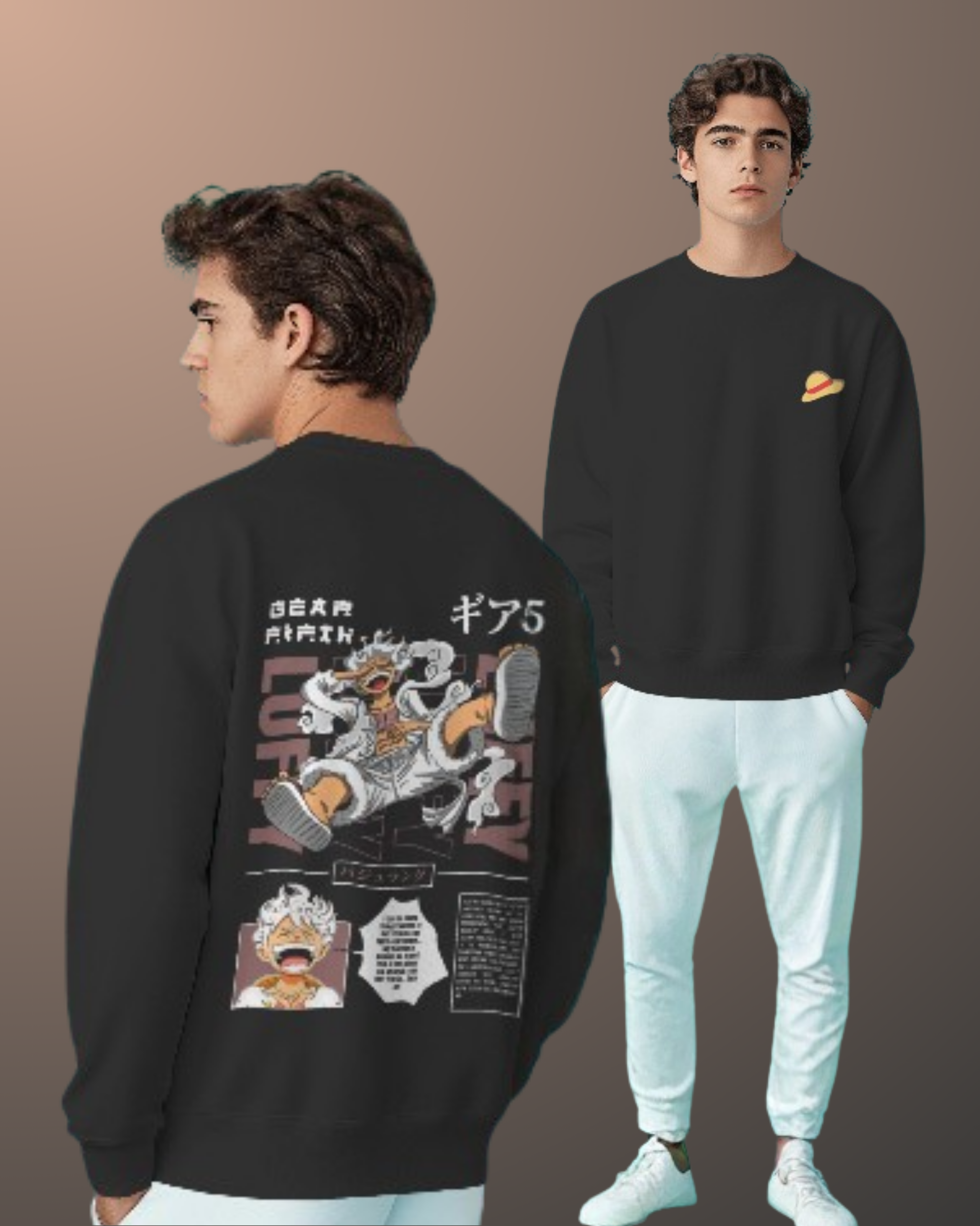 Anime Sweatshirt regular fit cotton fabric heavyweight fabric detail view by HAViT Apparel