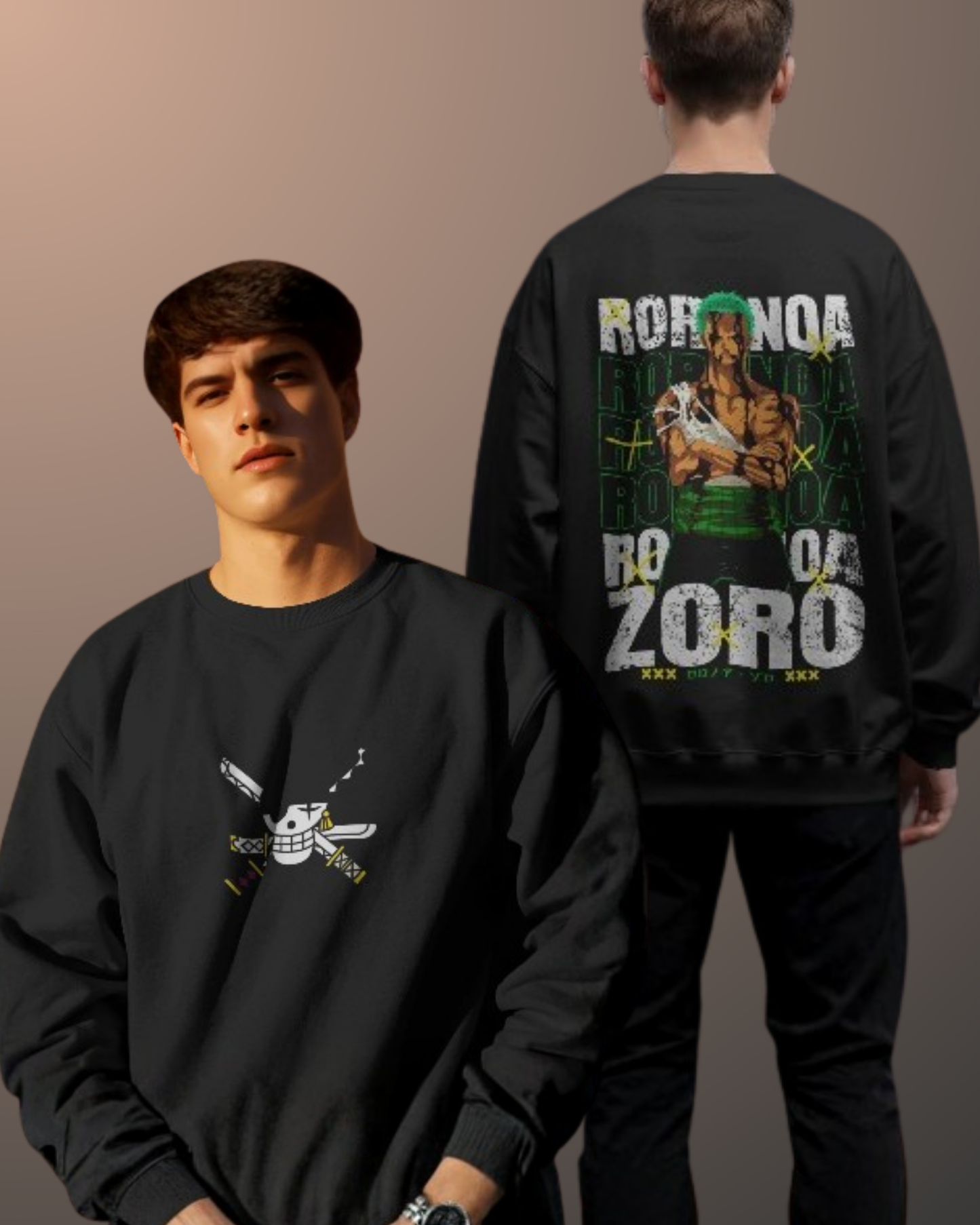 Anime Sweatshirt regular fit cotton fabric heavyweight fabric detail view by HAViT Apparel