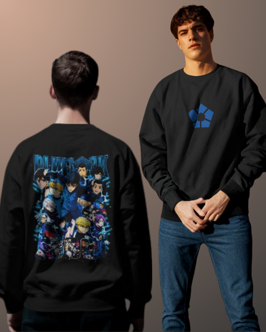 Anime Oversized Sweatshirt oversized fit cotton fabric heavyweight fabric detail view by HAViT Apparel