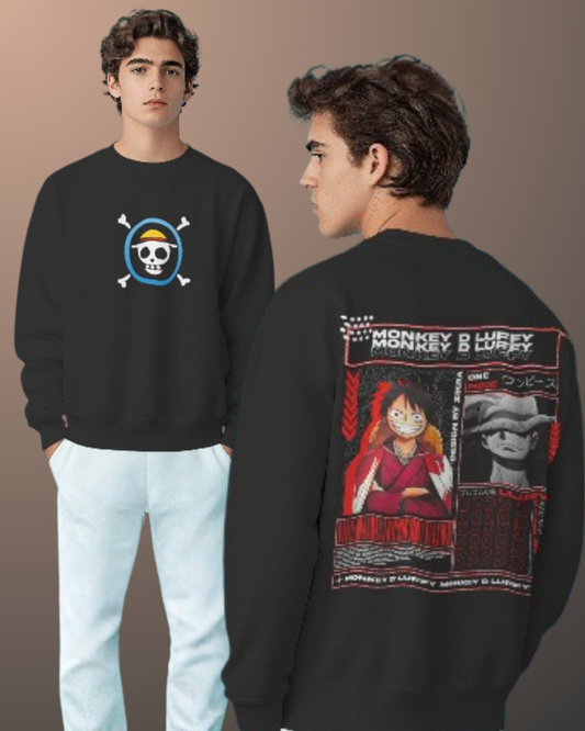 Anime Oversized Sweatshirt oversized fit cotton fabric heavyweight fabric detail view by HAViT Apparel