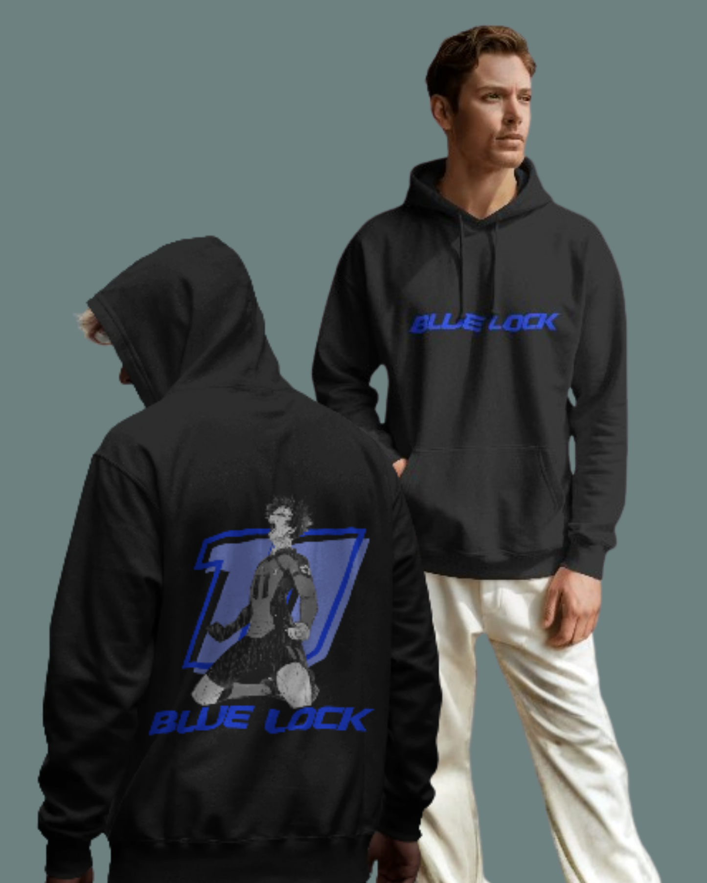 Anime Hoodie hoodie regular fit cotton fabric heavyweight fabric printed design anime inspired design detail view by HAViT Apparel