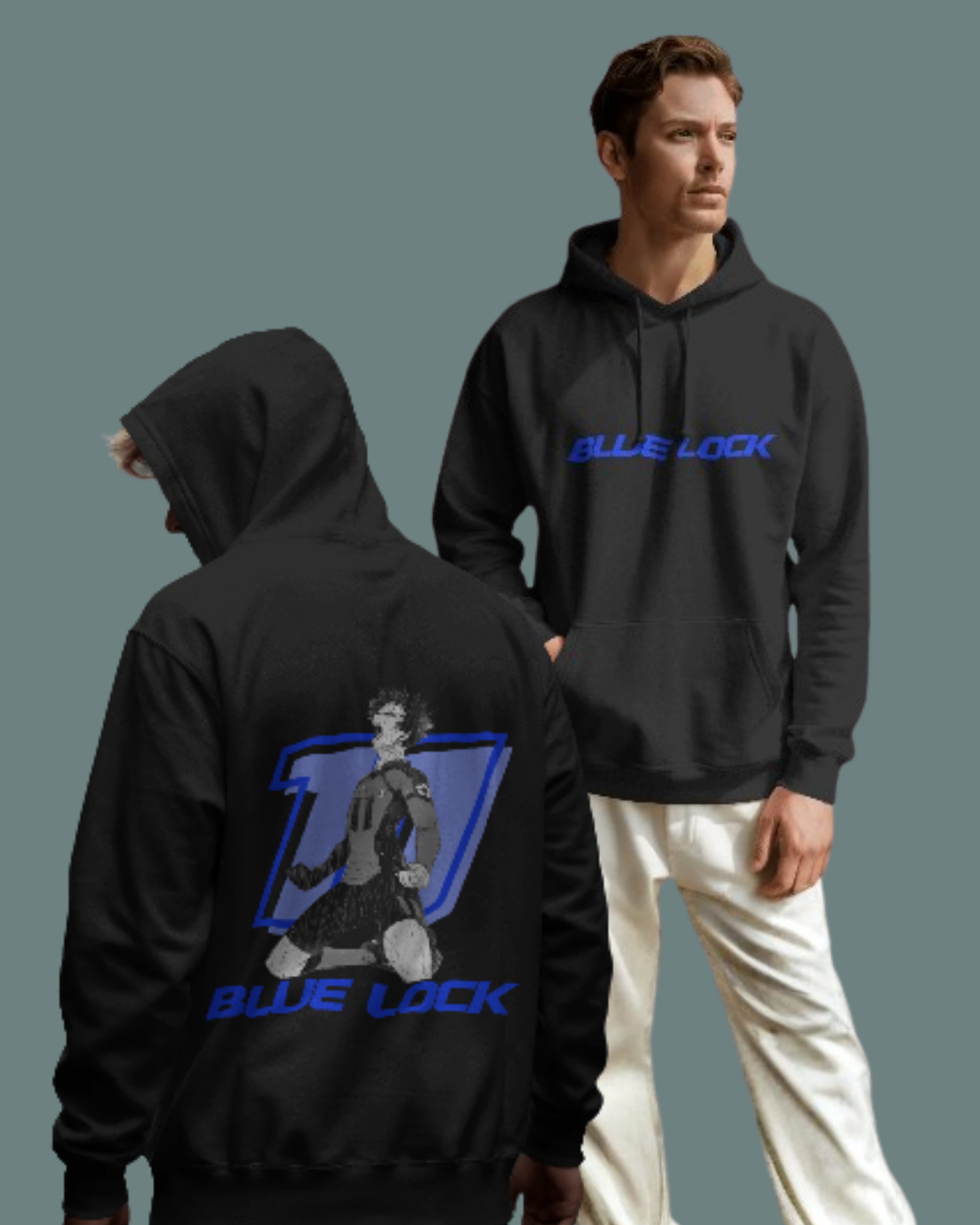 Anime Hoodie hoodie regular fit cotton fabric heavyweight fabric printed design anime inspired design detail view by HAViT Apparel