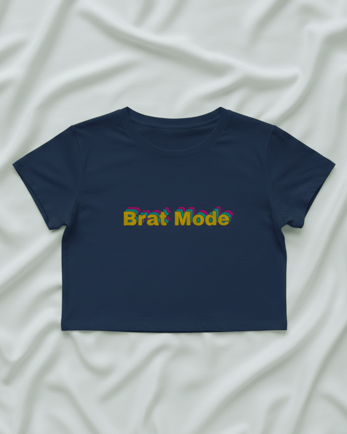 Minimal Brat Mode Crop Tee cotton fabric heavyweight fabric detail view by HAViT Apparel