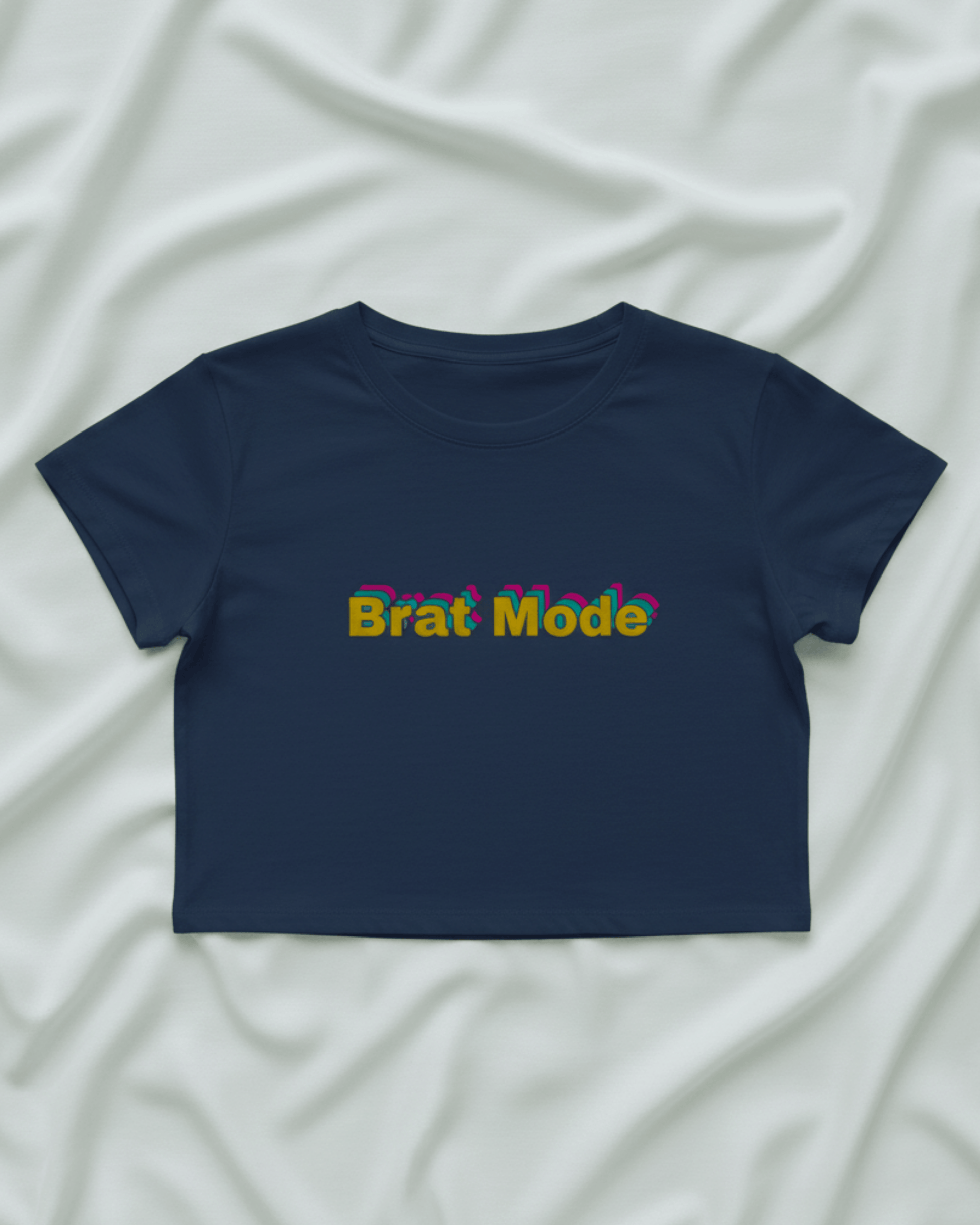 Minimal Brat Mode Crop Tee cotton fabric heavyweight fabric detail view by HAViT Apparel