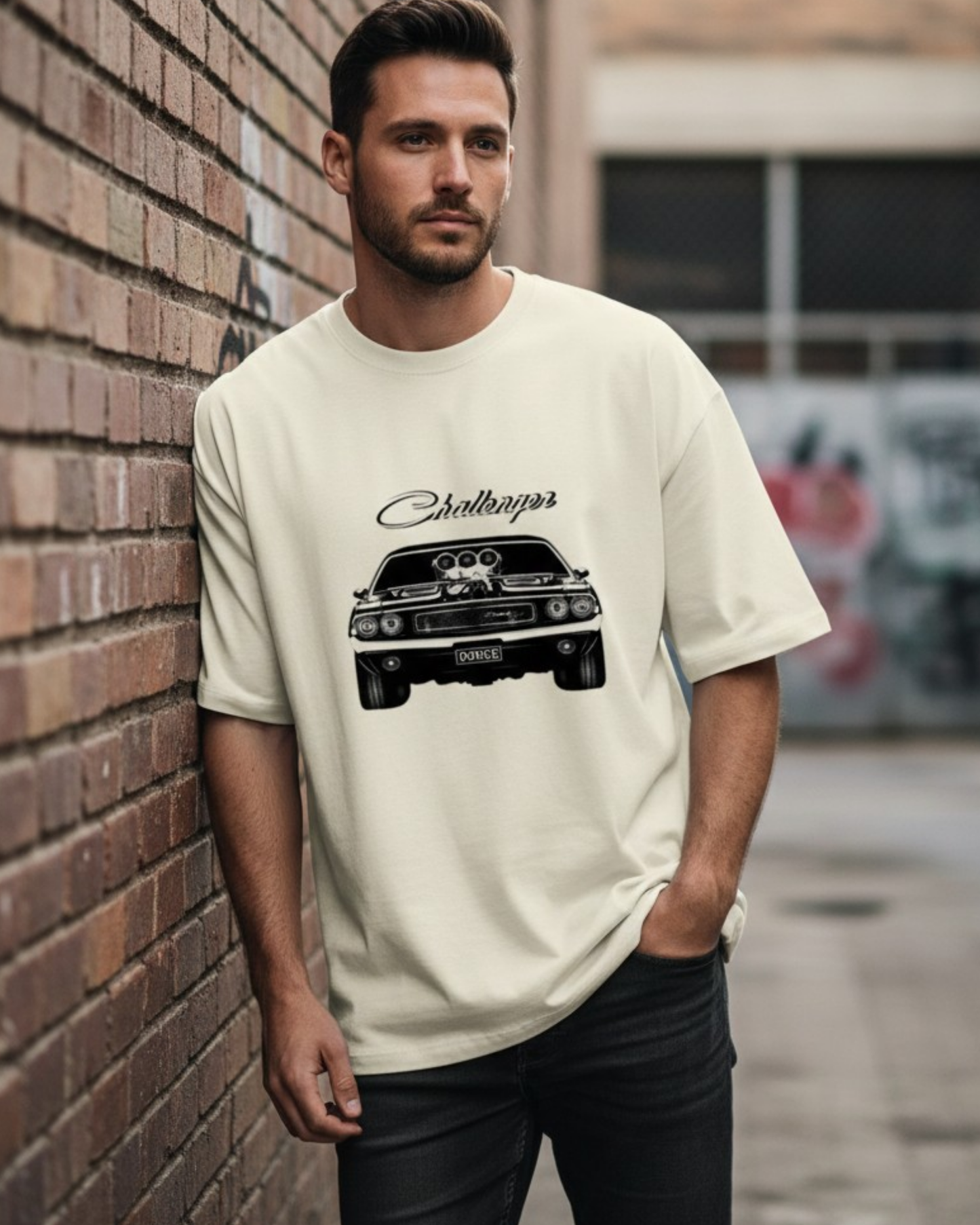 Midnight Muscle Frontline Oversized Terry Tshirt oversized fit cotton fabric heavyweight fabric graphic print printed design detail view by HAViT Apparel