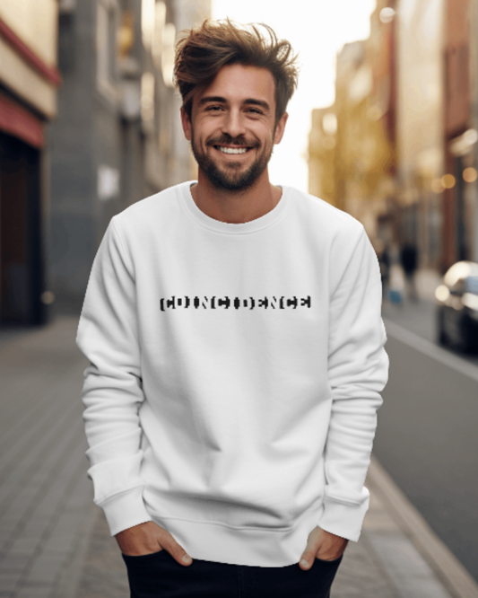 COINCIDENCE Graphic Men’s Sweatshirt sweatshirt regular fit cotton fabric heavyweight fabric printed design detail view by HAViT Apparel