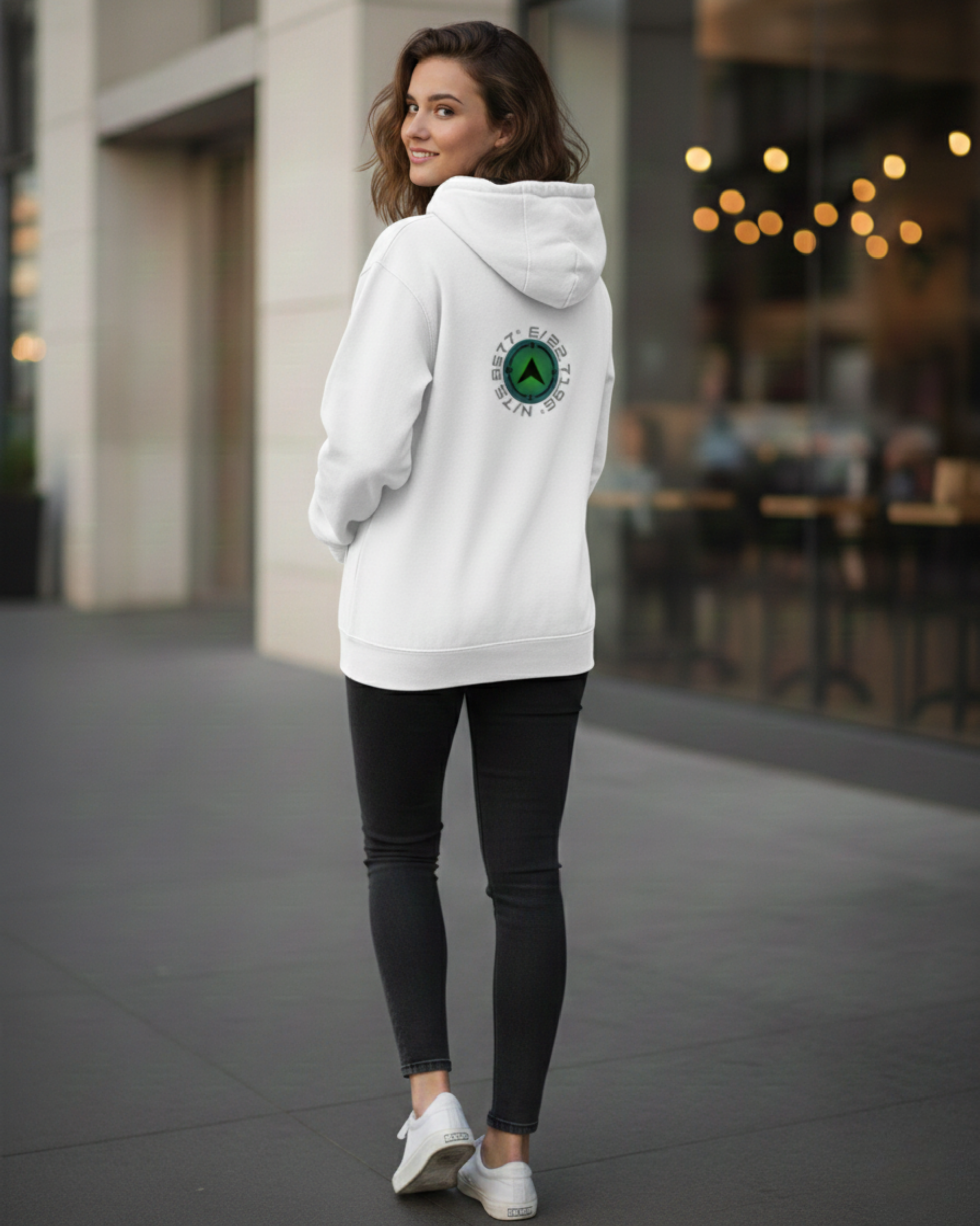 Urban Core Women's Zip-Up Hoodie – 400 GSM regular fit cotton fabric heavyweight fabric detail view by HAViT Apparel