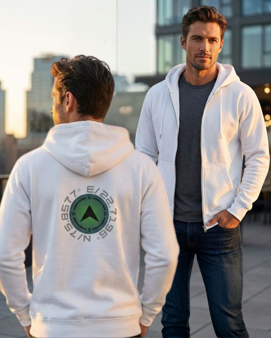 Urban Core Zip-Up Hoodie – 400 GSM regular fit cotton fabric heavyweight fabric detail view by HAViT Apparel