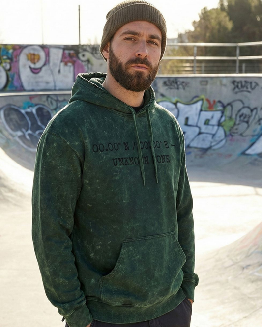 Elite Acid Wash Heavyweight Hoodie hoodie oversized fit acid washed heavyweight fabric detail view by HAViT Apparel