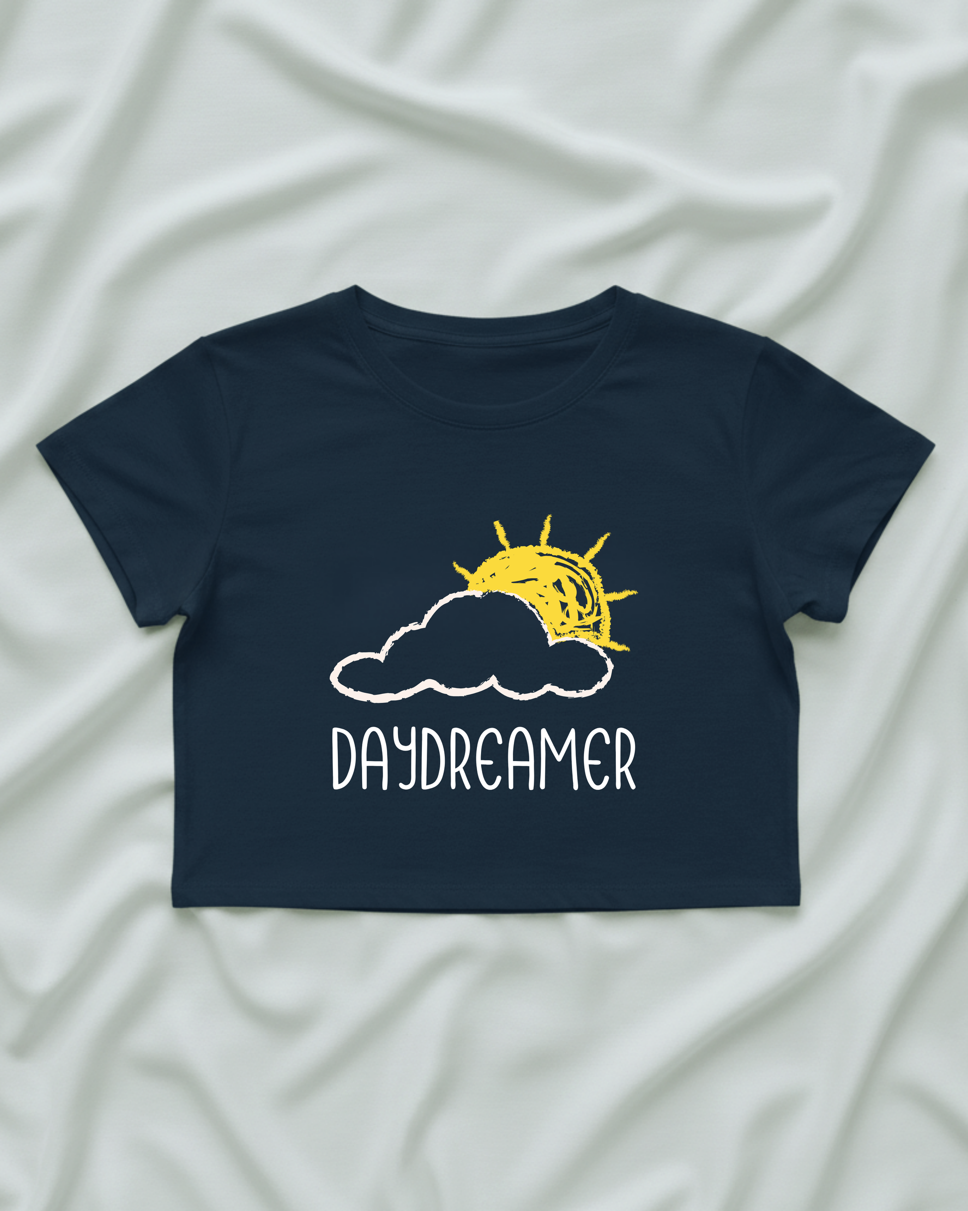 Cloudy Daydream Crop Tee cotton fabric heavyweight fabric detail view by HAViT Apparel