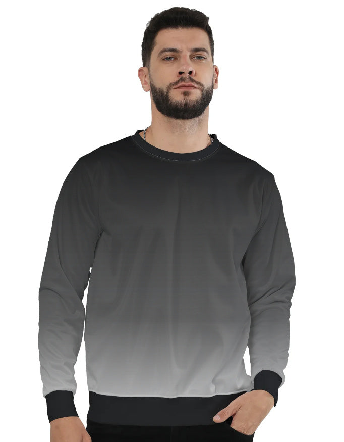 Men’s Grey Fade Winter Sweatshirt sweatshirt regular fit heavyweight fabric printed design detail view by HAViT Apparel